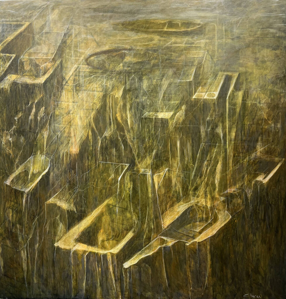 City, acrylic on plywood, 120x85cm