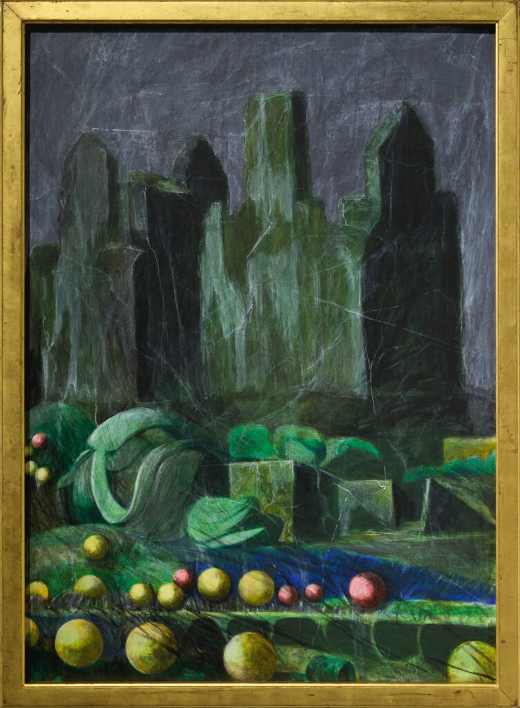 Fishing nest, acrylic on plywood, 100x70cm