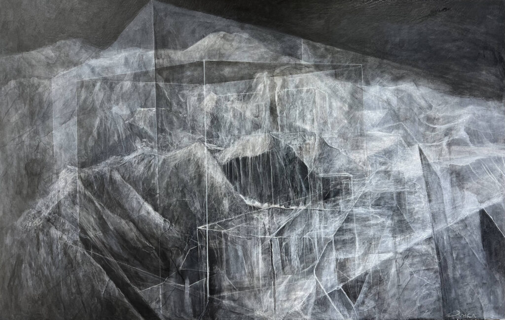 Two worlds, acrlylic on plywood, 122x94cm